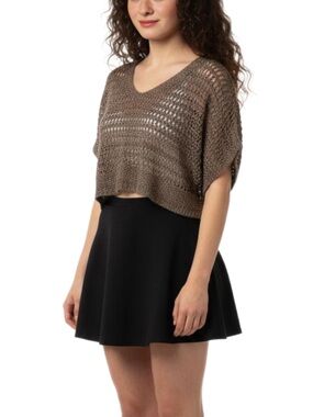 NWOT Charlotte Russe Crocheted Short Sleeve Top